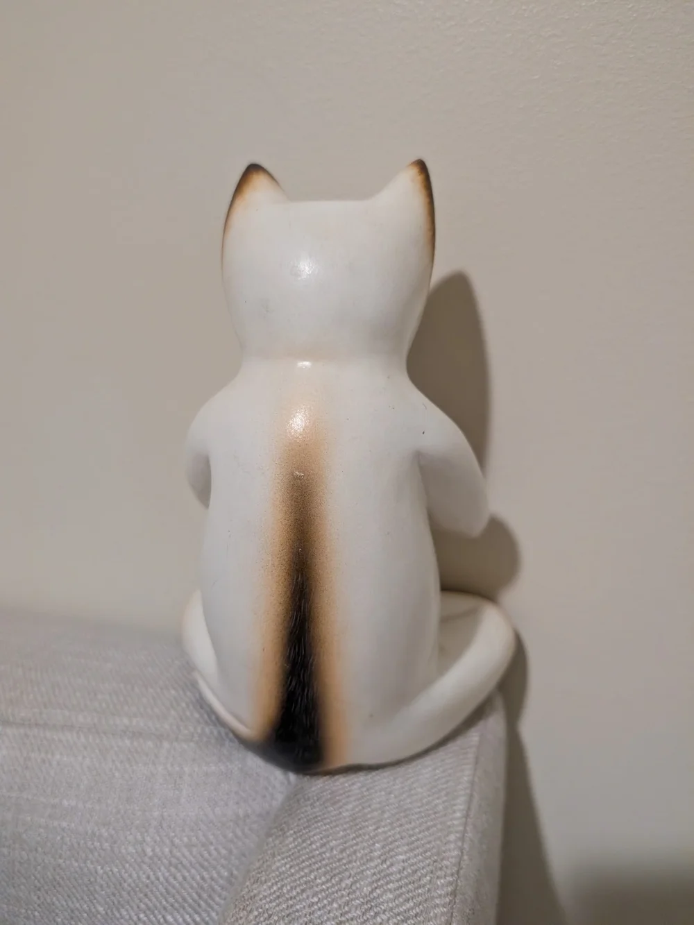 Meditating Cat Figurine - White and Brown Cat Decor